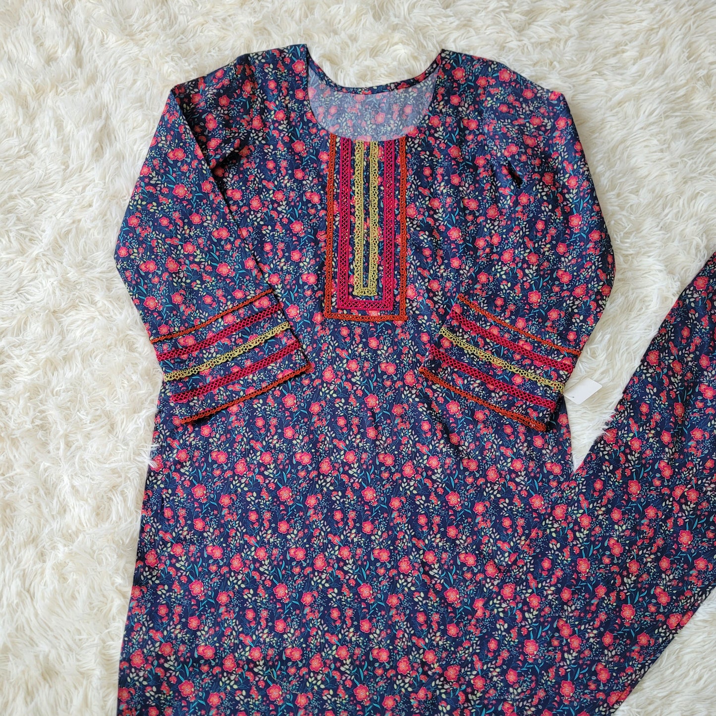 Midnight Bloom Printed Lawn Coords