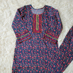 Midnight Bloom Printed Lawn Coords