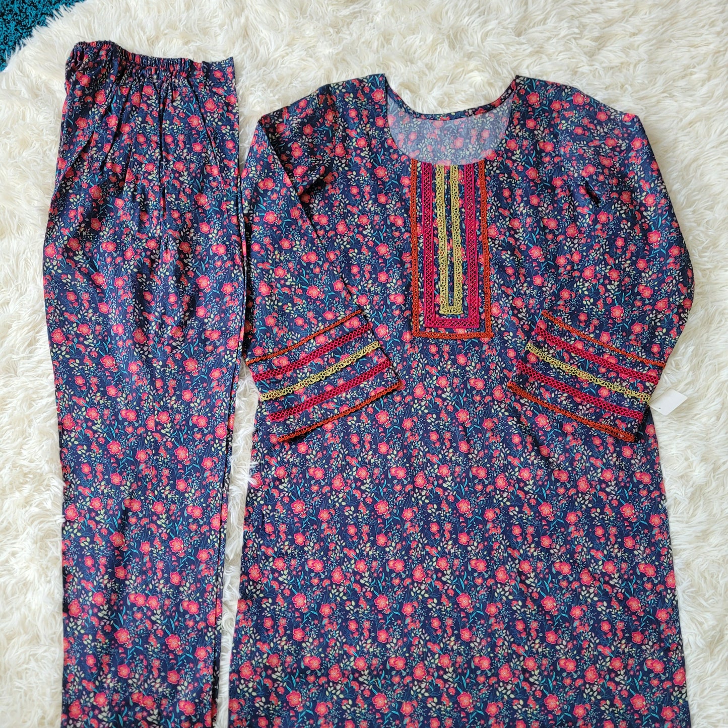 Midnight Bloom Printed Lawn Coords