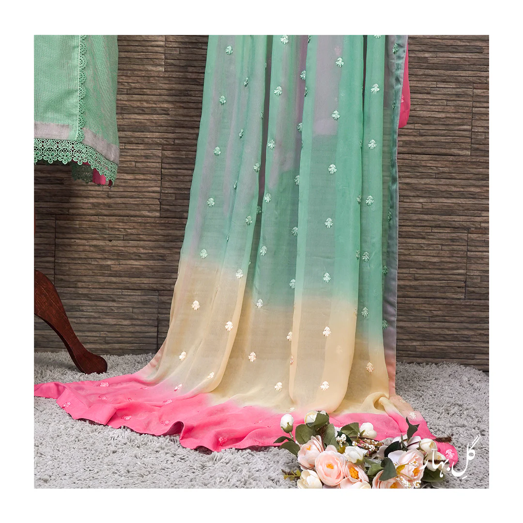 Gul e Bahar: Mint Melody Khaadi Net Suit