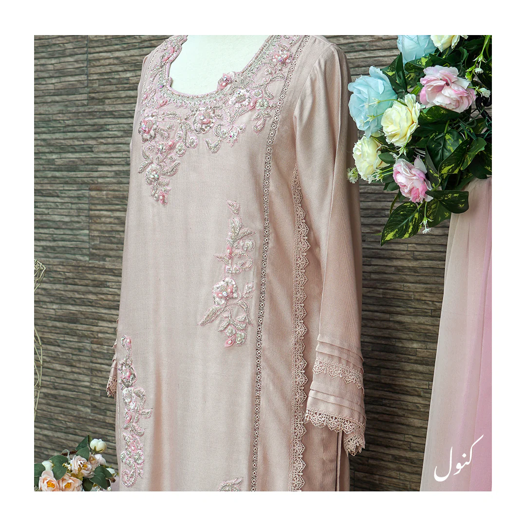 Kanwal Rosewater Delight: Embellished Cotton Net Suit
