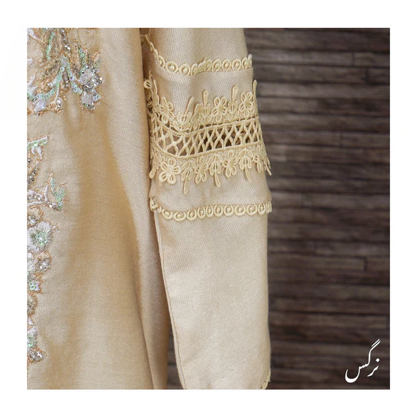 Nargis Golden Glow: Embellished Cotton Net Trio
