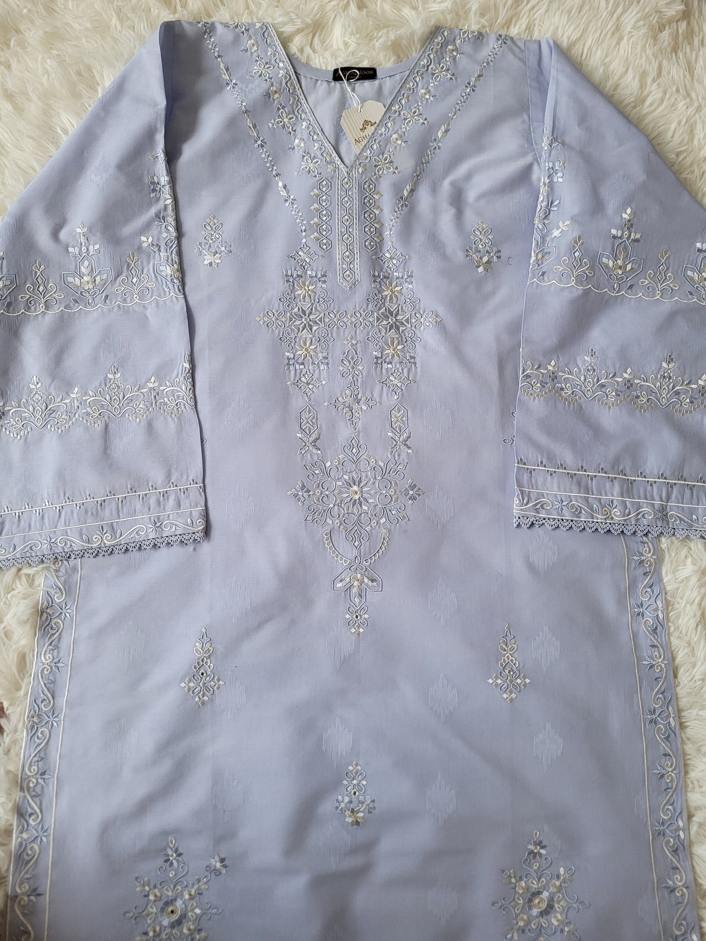 Agha Noor Intricately Embroidered Shirt