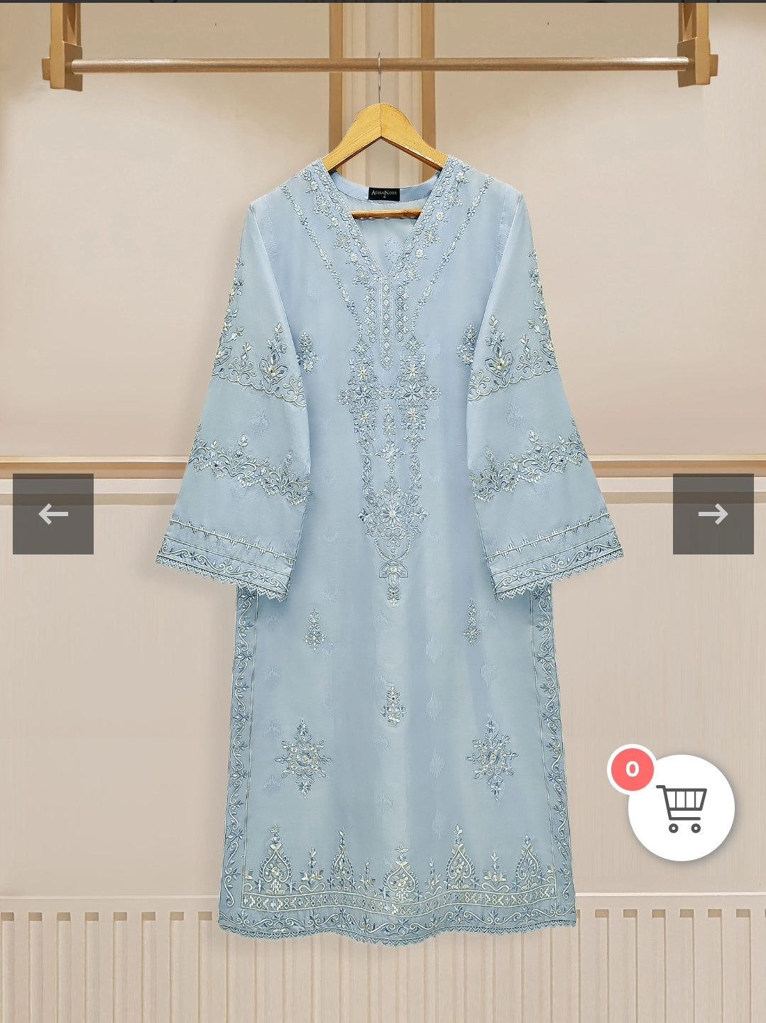 Agha Noor Intricately Embroidered Shirt