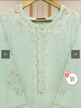 Agha Noor Mint Bloom Heavily Embroidered Lawn Shirt