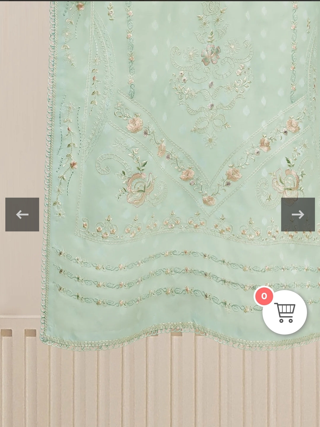 Agha Noor Mint Bloom Heavily Embroidered Lawn Shirt