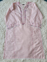 Agha Noor Blossom Pink Embroidered Lawn Shirt with Lace Accents
