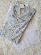 Baroque Grey Bloom: Embroidered Suit with Floral Dupatta