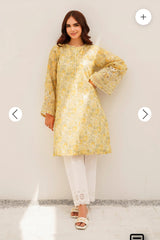 Baroque Golden Garden Embroidered Printed Lawn Suit with Sheer Dupatta