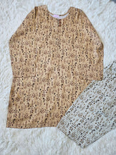 2 Piece Printed Marina Beige Botanical Print Kurta with Coordinated Shalwar
