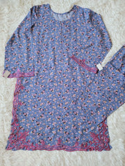 2 Piece Blue All-Over Floral Print