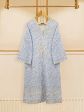 Agha Noor Azure Meadow: Embroidered Printed Lawn Shirt