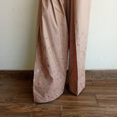 Floral Vine Brown Embroidered Shalwar