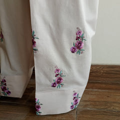 Candlelit Bloom Embroidered Beige Shalwar
