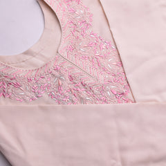 Embroidered Marina Cream Kurta with Pink Kashkari Work