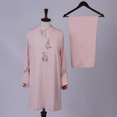 Blush Pink Flora: Georgette Embroidered Duo