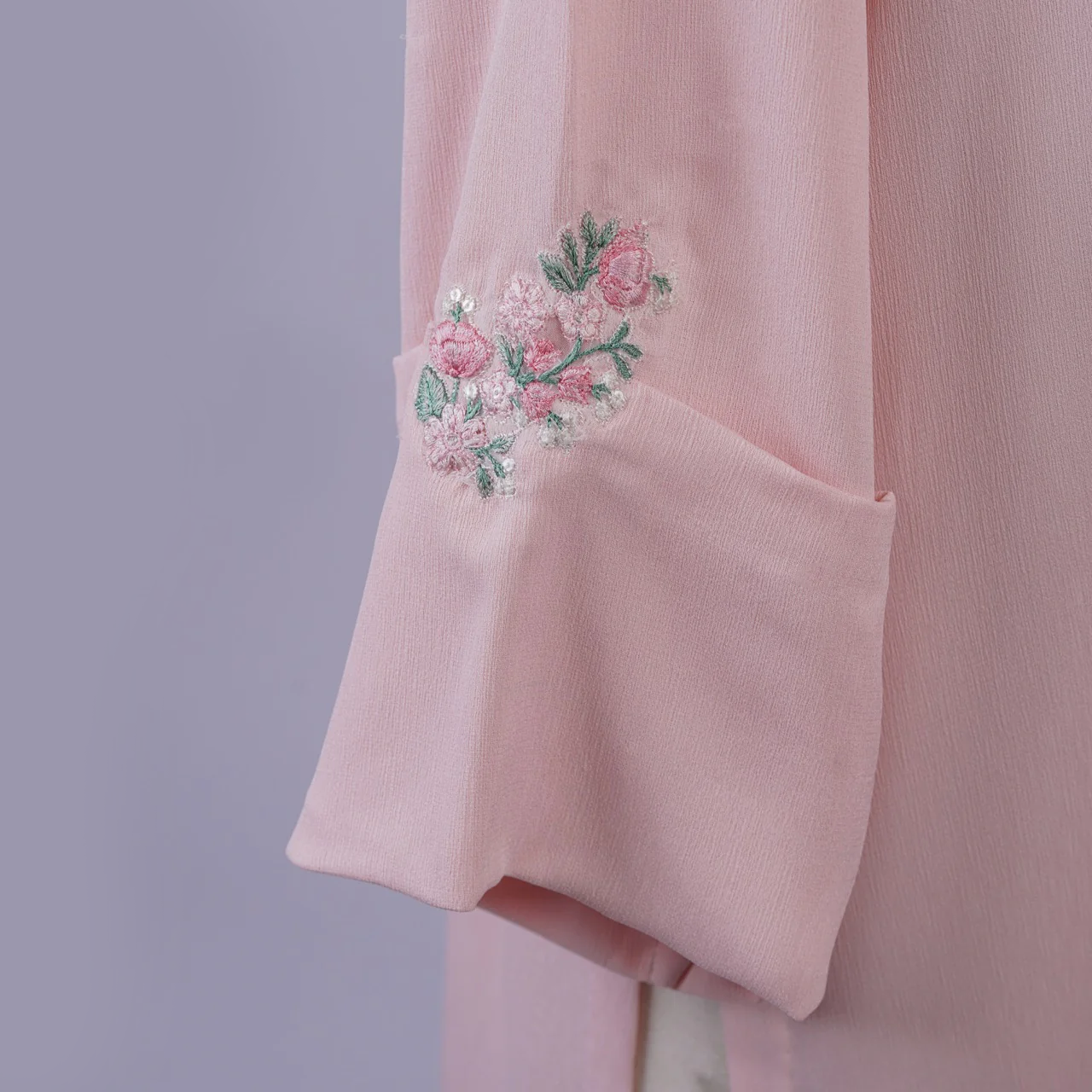 Blush Pink Flora: Georgette Embroidered Duo