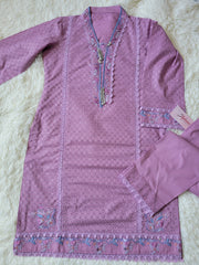 Farah Talib Aziz Enchanting Lilac Chikankari Suit with Jacquard Trouser & Pure Chiffon Dupatta