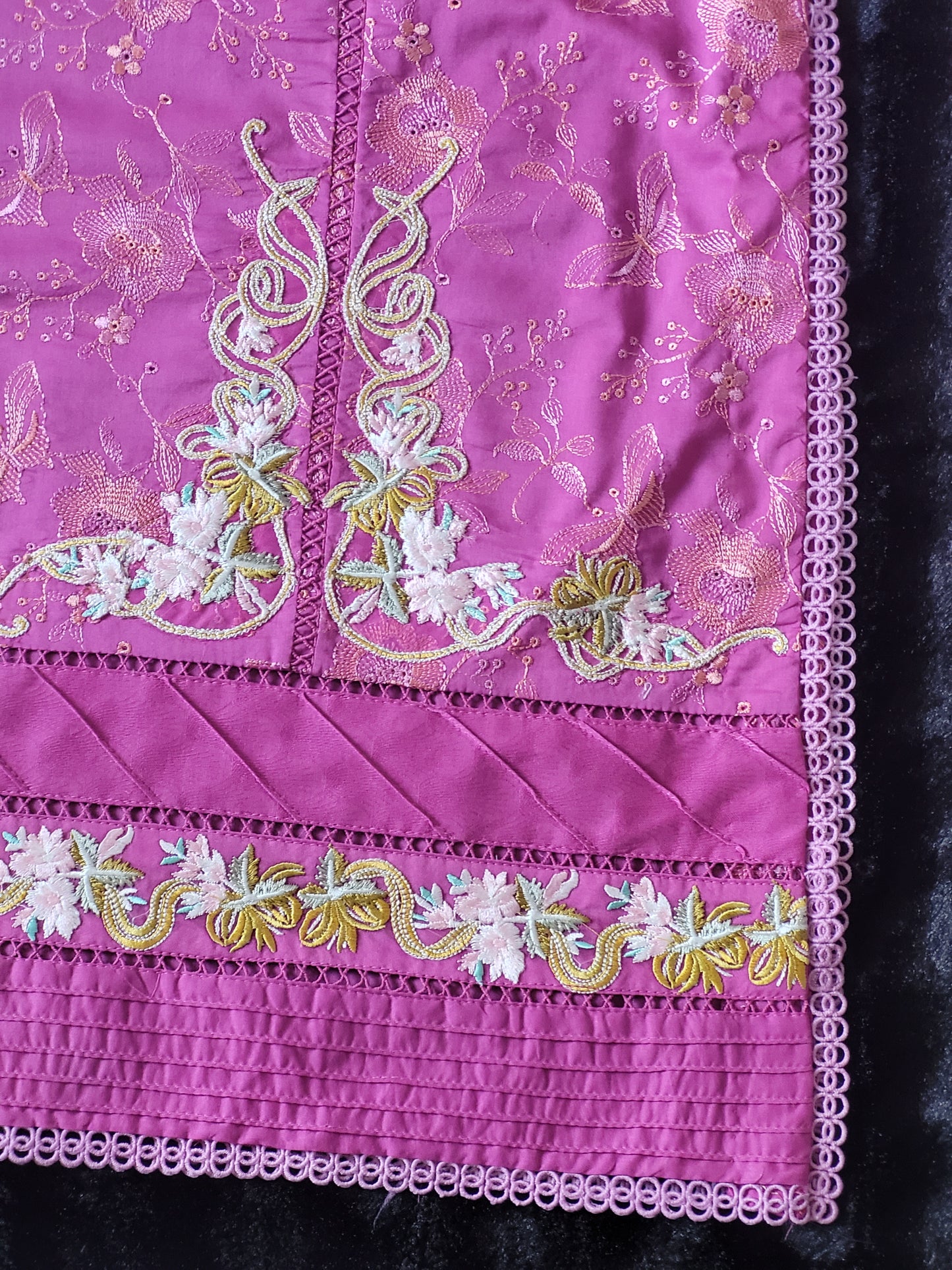 Farah Talib Aziz Fuchsia Dream Embroidered Lawn Suit with Printed Chiffon Dupatta