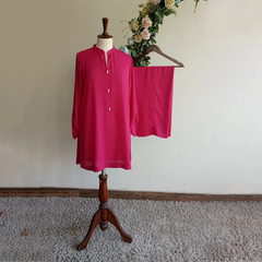 Raspberry Swirl: Georgette Two-Piece Ensemble