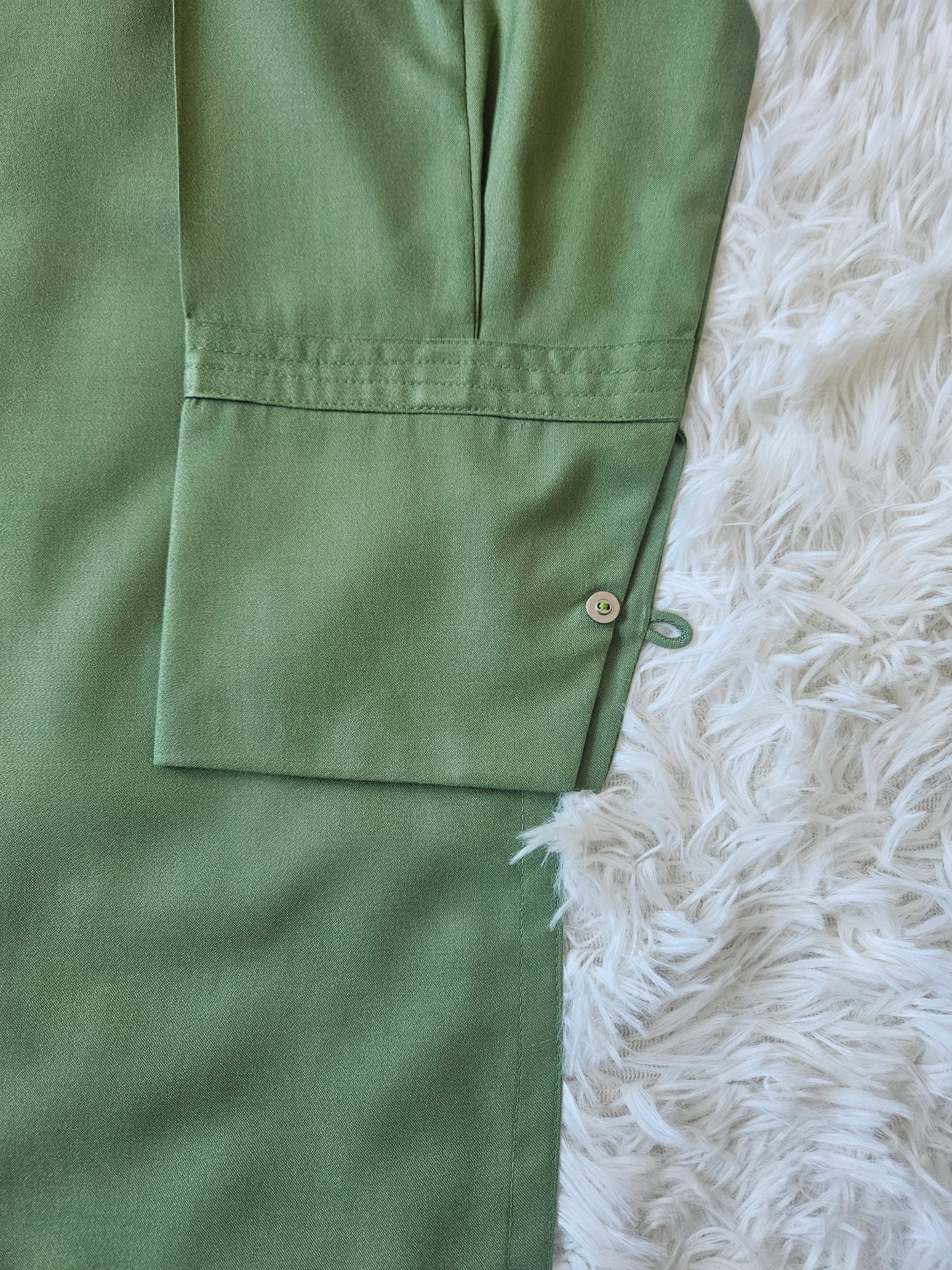 2-Piece Marina Solid Sage Green Kurta with Multi-Color Floral Shalwar