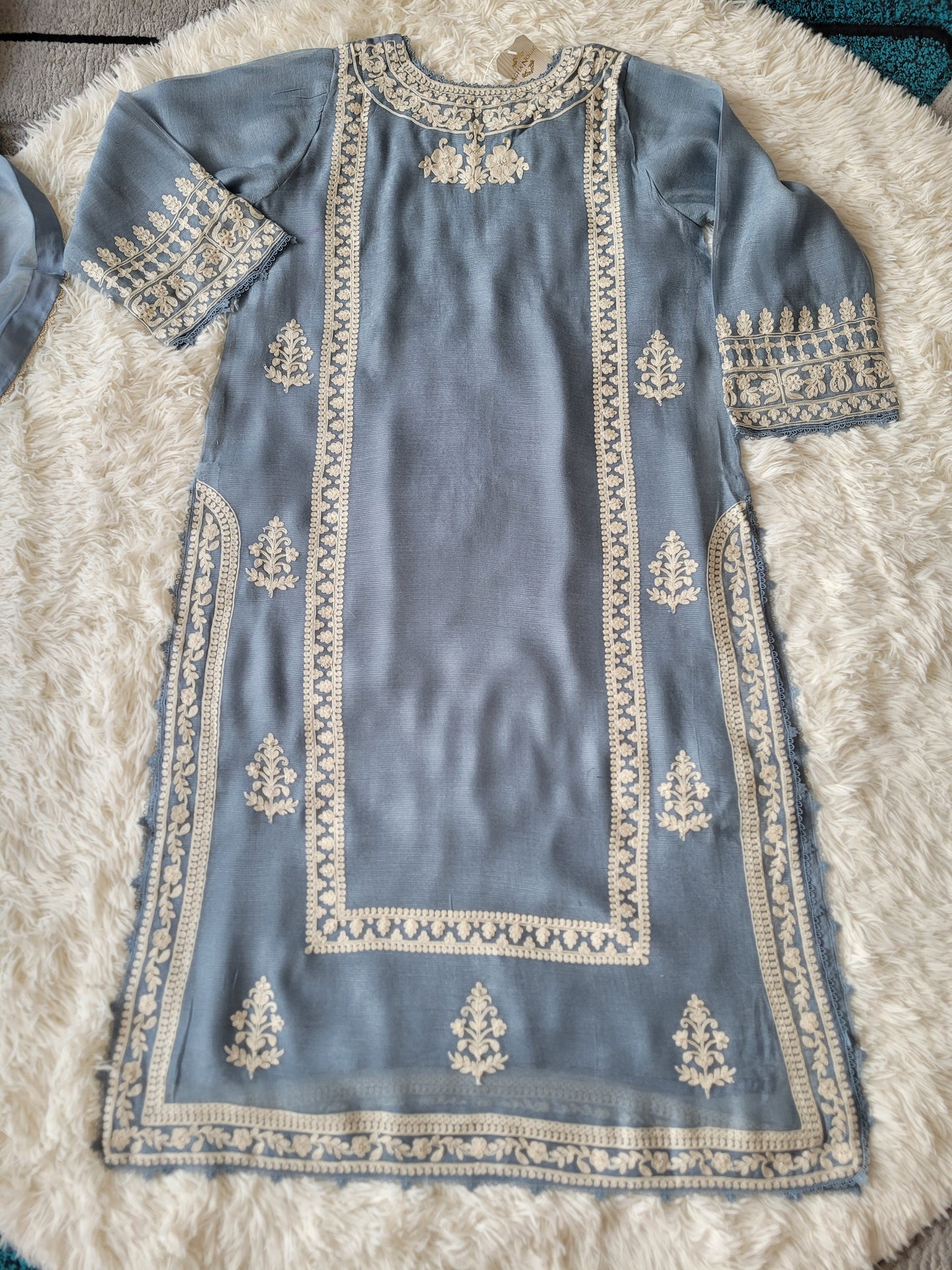 Agha Noor Sterling Bloom Embroidered Cotton Net Formal Suit
