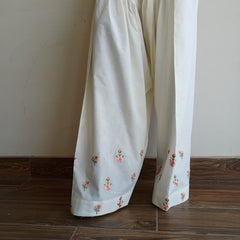 Booti Bloom Cotton Peach Embroidered Shalwar