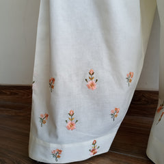 Booti Bloom Cotton Peach Embroidered Shalwar