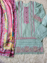 Kanwal Malik Aqua Dream: Embroidered Suit with Artistic Dupatta