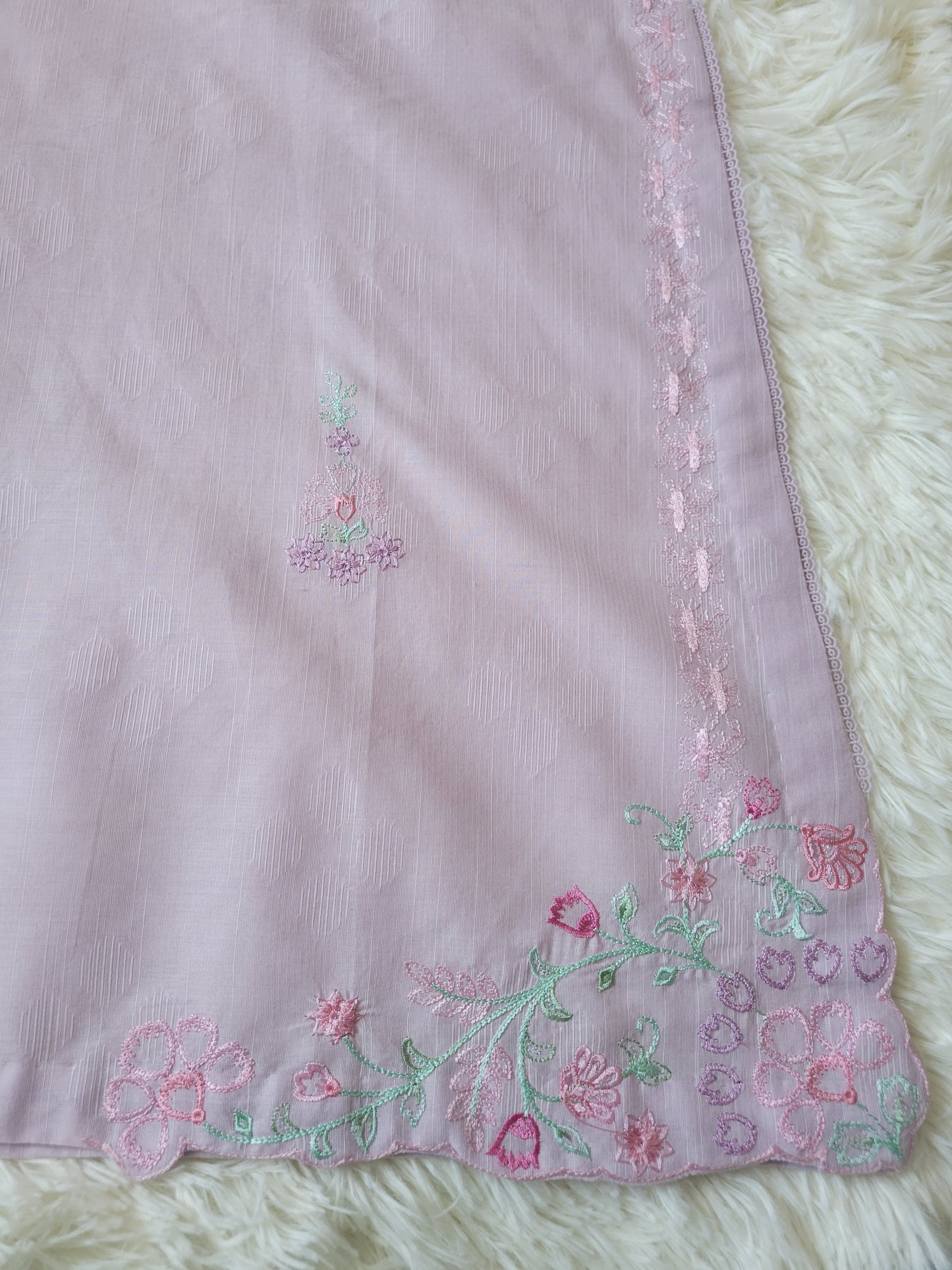 Agha Noor Lavender Jacquard Embroidered Shirt