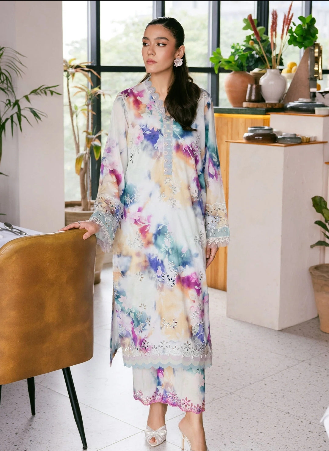 Nureh Kaleidoscope: Abstract Printed Suit with Artistic Flourish