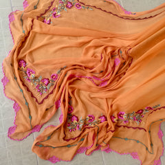 Radiant Sunset Bloom Embroidered Dupatta