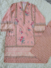 Peach Kurta with Coordinating Print Trouser