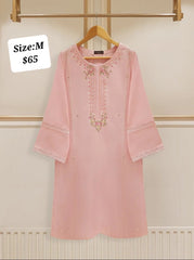 Agha Noor Rose Petal Pink Jacquard Shirt