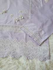 Sana Safinaz Lavender Embroidered Lawn Suit with Chiffon Dupatta