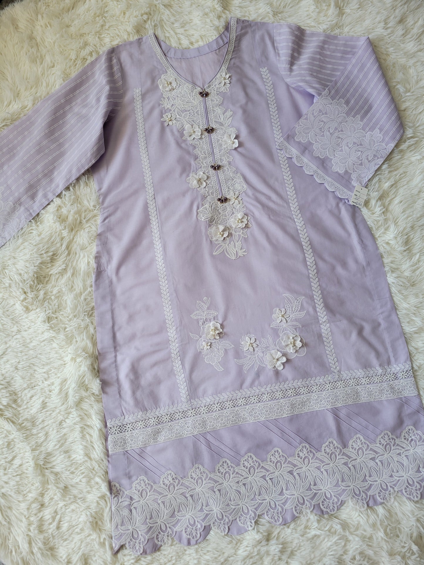 Sana Safinaz Lavender Embroidered Lawn Suit with Chiffon Dupatta