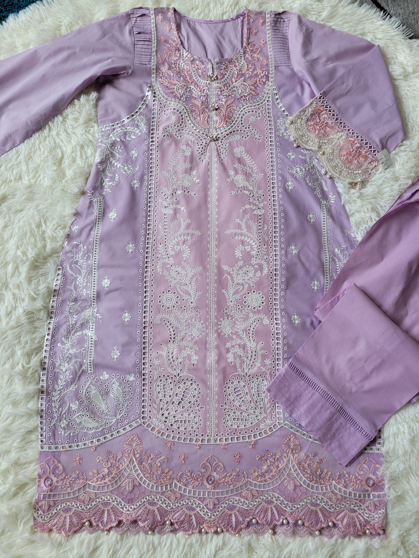 Sobia Nazir Lilac Dream Embroidered Lawn Suit with Scalloped Net Dupatta