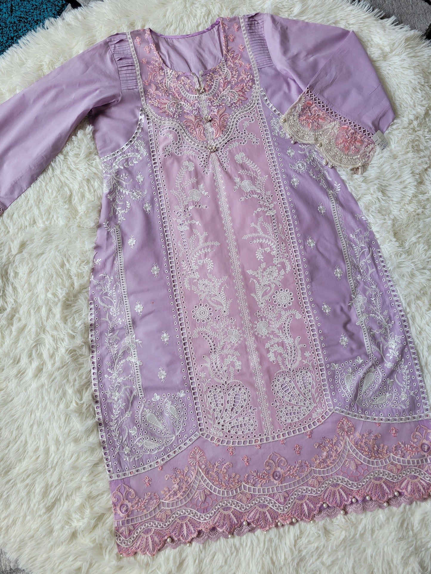 Sobia Nazir Lilac Dream Embroidered Lawn Suit with Scalloped Net Dupatta