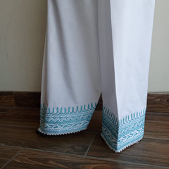 Turquoise Aari Embroidered Shalwar