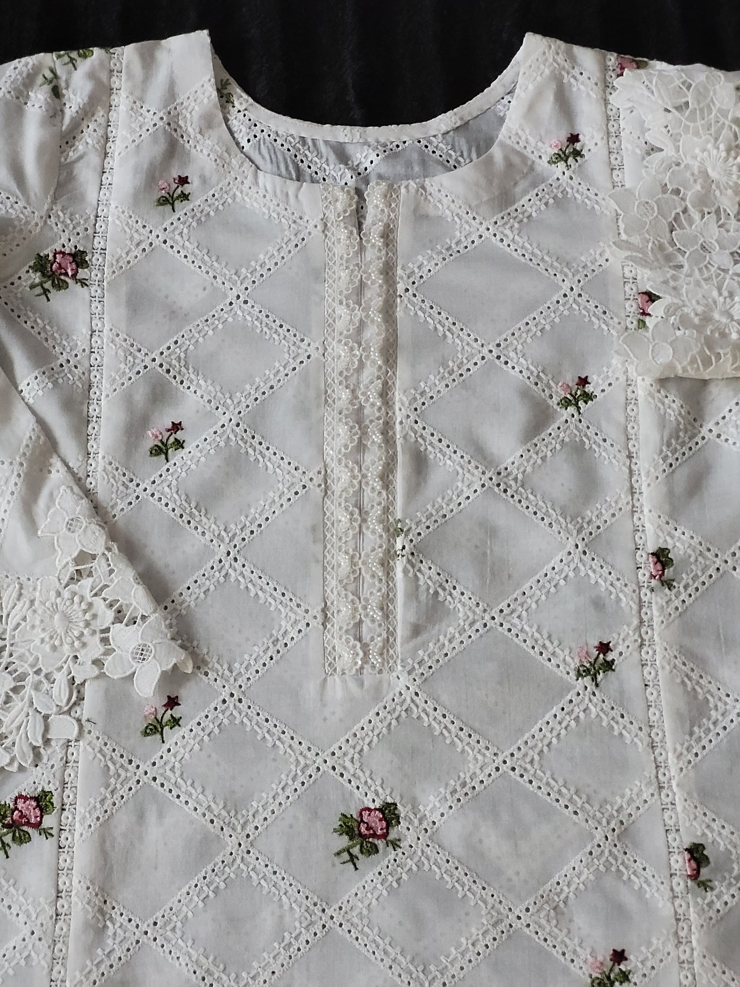 Pristine White Chikankari Lawn Suit with Chiffon Dupatta