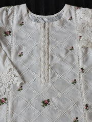 Pristine White Chikankari Lawn Suit with Chiffon Dupatta