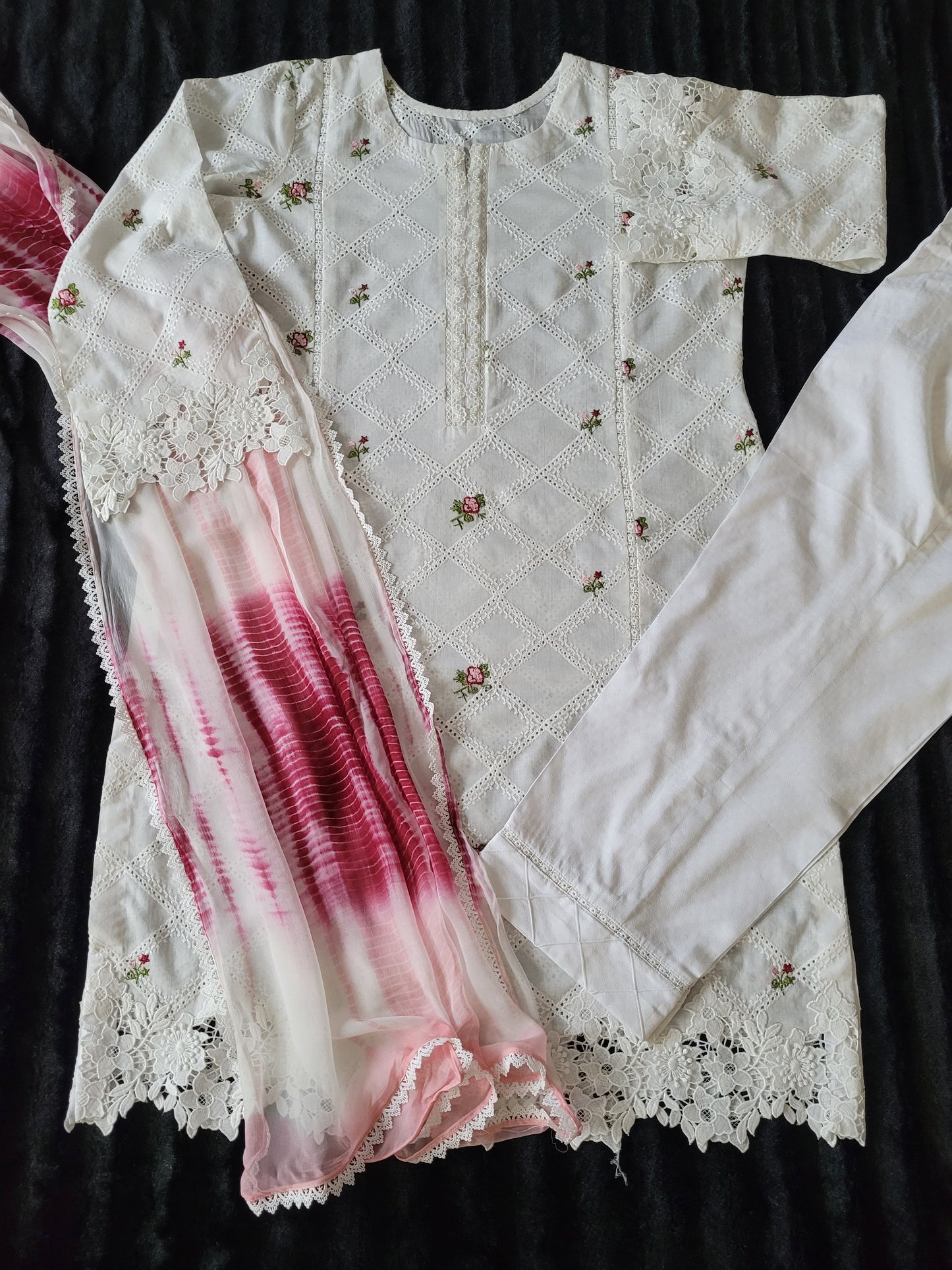 Pristine White Chikankari Lawn Suit with Chiffon Dupatta