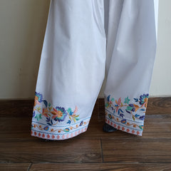 Crisp White Garden Bloom Embroidered Shalwar