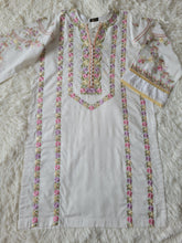 Agha Noor White Multi-Embroidered lawn Suit with Ombre Dupatta