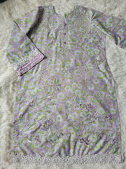 Zaha Lilac Blossom: Embroidered Chikankari Lawn Three-Piece Suit
