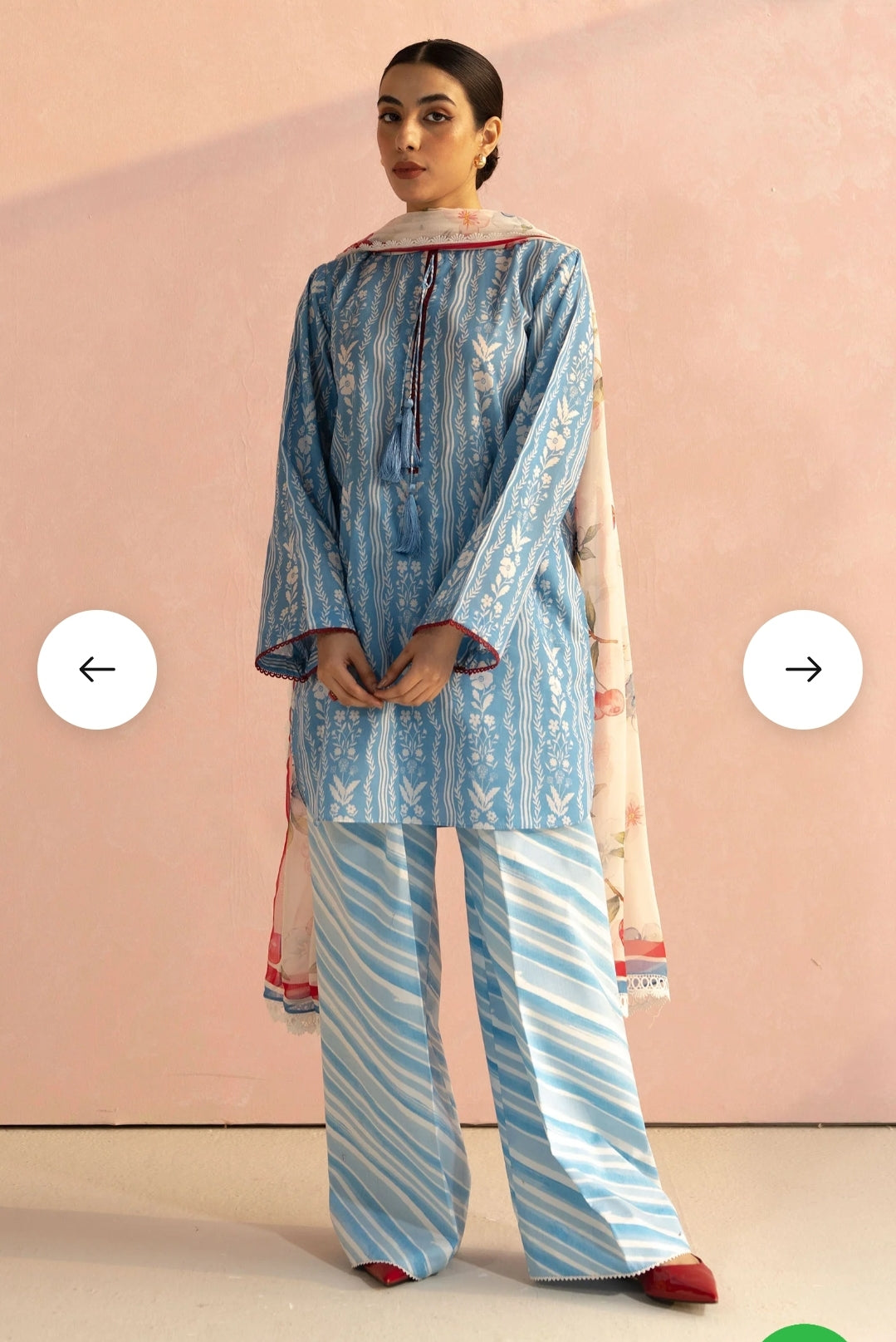 Zara Soft Grey Flora: Printed 3-Piece Suit