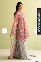 Zara Shahjahan Rosy Petals: Printed Suit with Complementary Patterns
