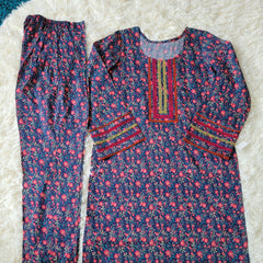 Midnight Bloom Printed Lawn Coords