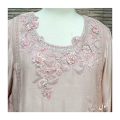 Kanwal Rosewater Delight: Embellished Cotton Net Suit