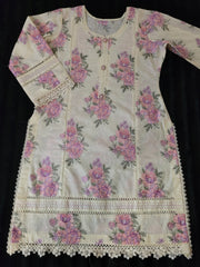 Bareeze Blush Blooms Embroidered Lawn Suit with Chiffon Dupatta